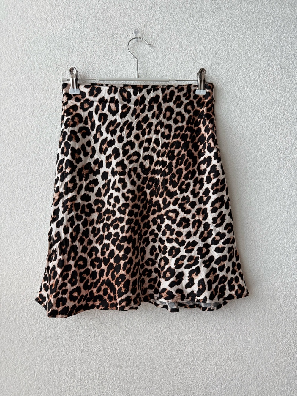 H&M Satin Leopard Print Mini Skirt - Brown & Black